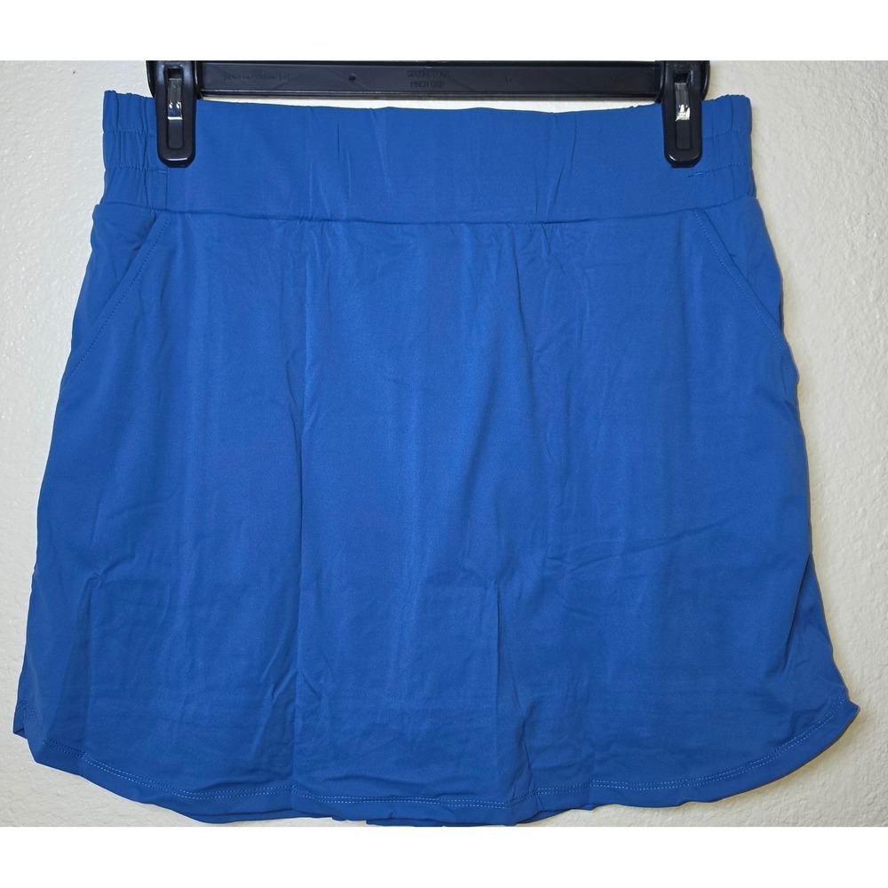 Santiny Womens High Waist Blue Athletic Skort Tennis Golf Skirt Pockets XL NWT